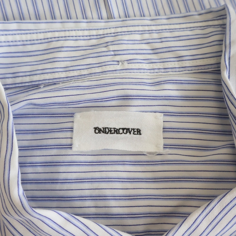 UNDERCOVER(アンダーカバー) 13SS STOP MAKING SENSE ストップメイキングセンス フロントプリント 長袖ストライプシャツ ブルー/ホワイト K4413-1