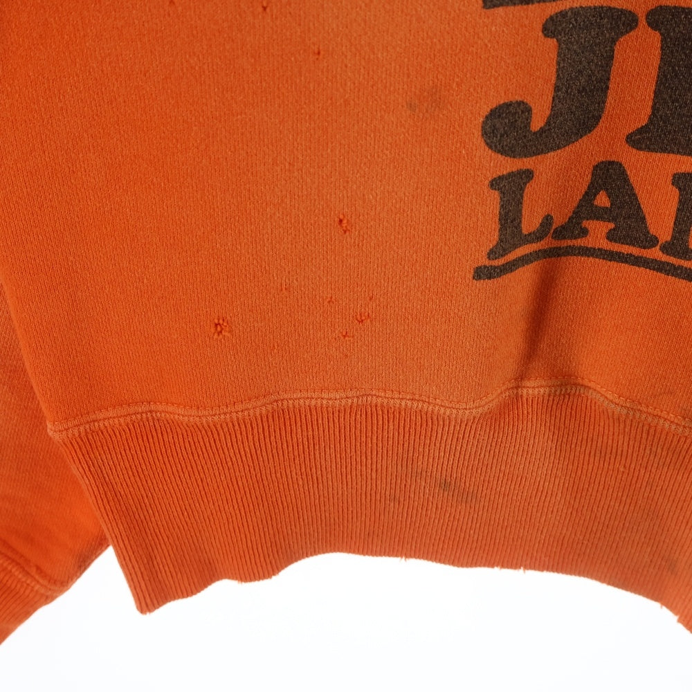 SAINT MICHAEL(セントマイケル) 24SS CRW SWEAT/JS & LMB フロントプリント クルーネック長袖スウェットトレーナー オレンジ SM-YS8-0000-028