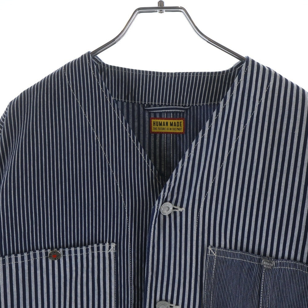 HUMAN MADE(ヒューマンメイド) NGENEER JACKET INDIGO バックロゴ ヒッコリーストライプ ワークジャケット HM29JK007 インディゴ