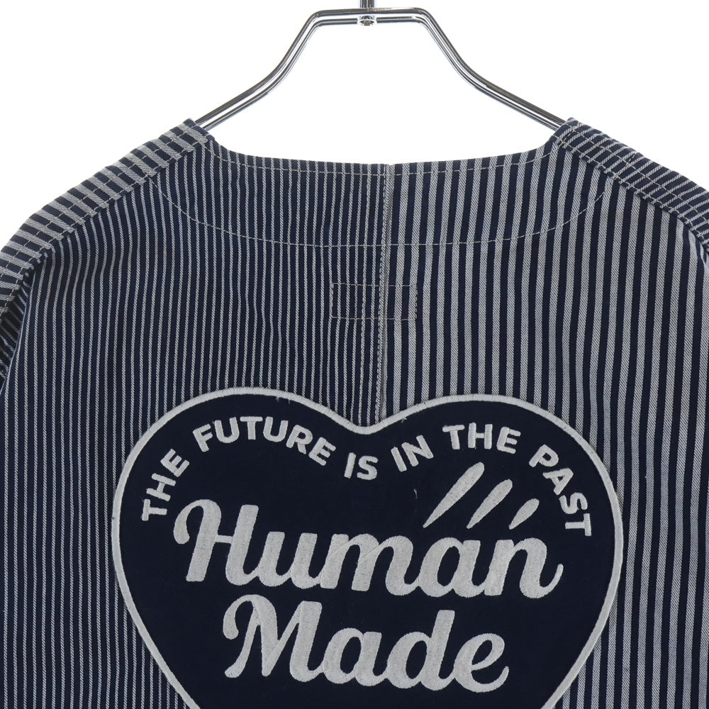 HUMAN MADE(ヒューマンメイド) NGENEER JACKET INDIGO バックロゴ ヒッコリーストライプ ワークジャケット HM29JK007 インディゴ