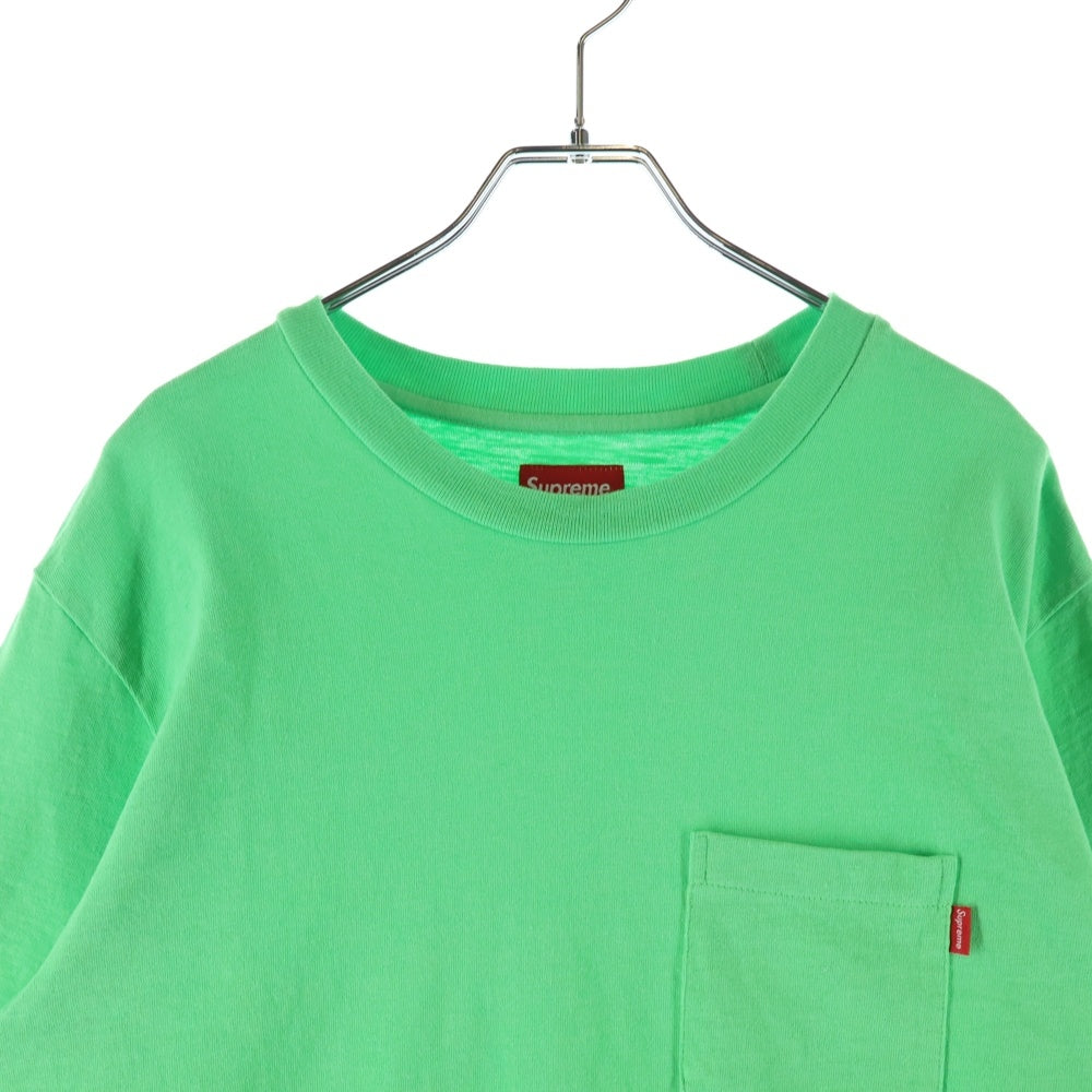 SUPREME(シュプリーム) Pocket Tee スモールロゴ フロントポケット クルーネック半袖Tシャツカットソー ライトグリーン