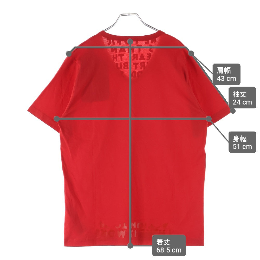 Maison Margiela(メゾンマルジェラ) 21SS 21SS エイズTee Vネック半袖Tシャツカットソー レッド S50GJ0021