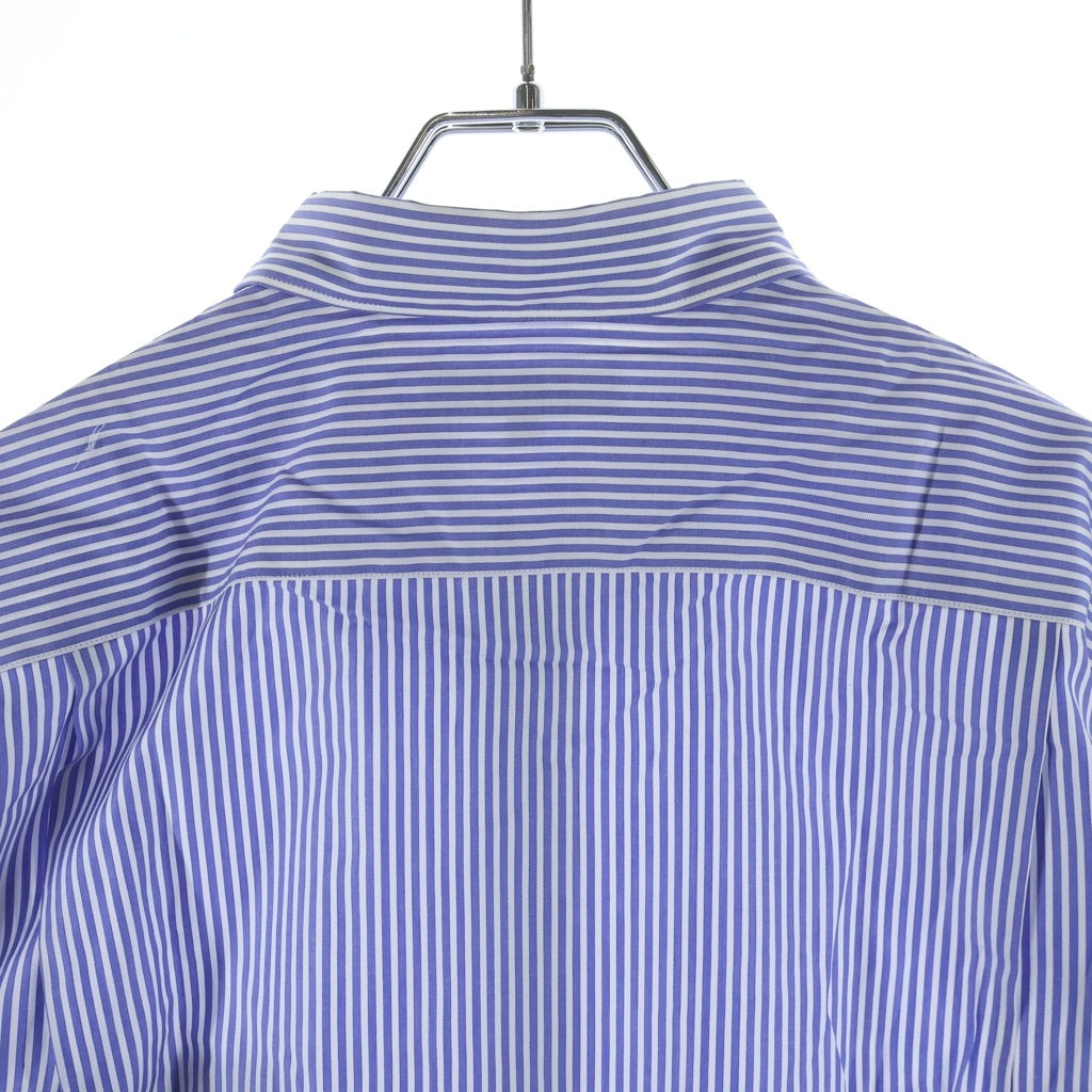 COMME des GARCONS HOMME(コムデギャルソンオム) 09AW ストライプ切り替えデザイン ボタンダウン長袖コットンシャツ ブルー HD-B204