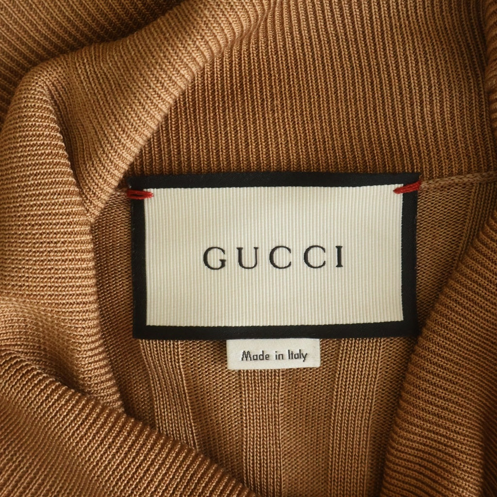 GUCCI(グッチ) タートルネック 長袖リブニット ブラウン 461174