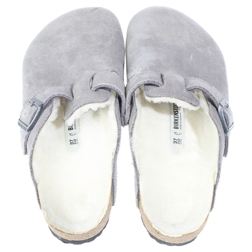 BIRKENSTOCK(ビルケンシュトック) BOSTON SHEARLING SUEDE ボストン ムートン サンダル グレー レディース