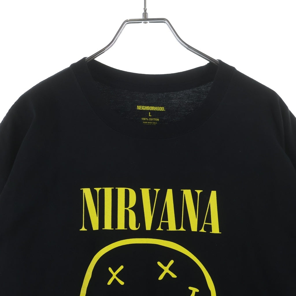 NEIGHBORHOOD(ネイバーフッド) ×NIRVANA SMILE TEE ニルバーナ スマイル クルーネック半袖Tシャツカットソー ブラック
