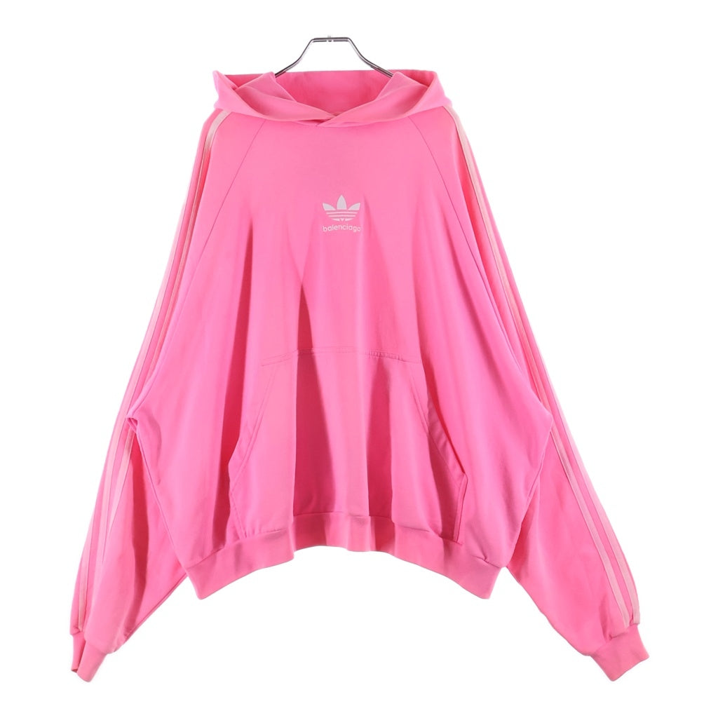 BALENCIAGA(バレンシアガ) 22AW ×adidas HOODIE LARGE FIT アディダス トレフォイルロゴ ラージフィット プルオーバーパーカー スウェットフーディ ピンク 729322 TNVN2