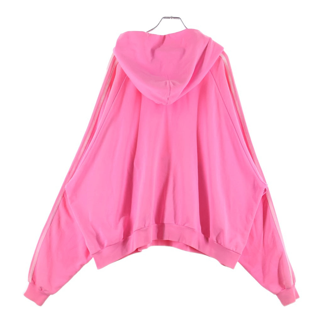 BALENCIAGA(バレンシアガ) 22AW ×adidas HOODIE LARGE FIT アディダス トレフォイルロゴ ラージフィット プルオーバーパーカー スウェットフーディ ピンク 729322 TNVN2