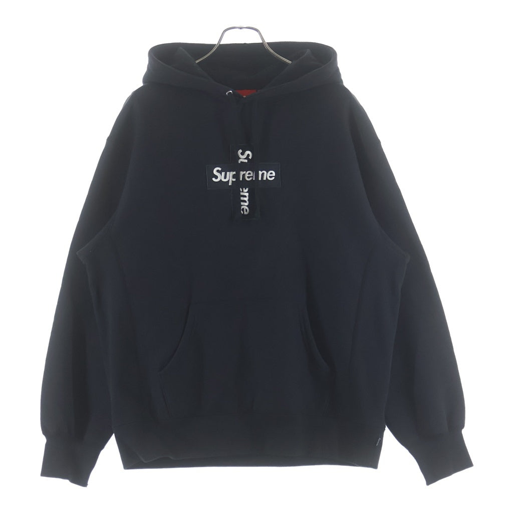 SUPREME(シュプリーム) Cross Box Logo Hooded Sweatshirt クロスボックスロゴ プルオーバーパーカー ブラック