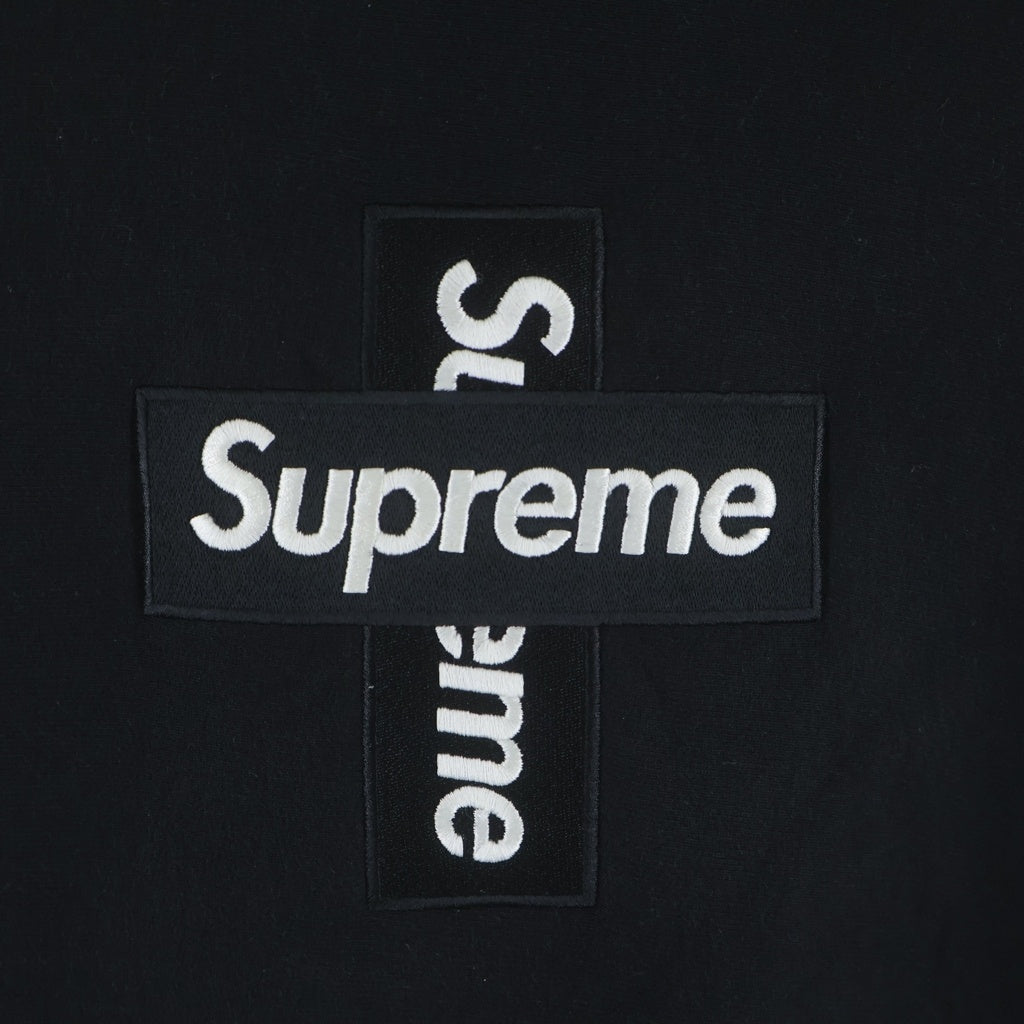 SUPREME(シュプリーム) Cross Box Logo Hooded Sweatshirt クロスボックスロゴ プルオーバーパーカー ブラック