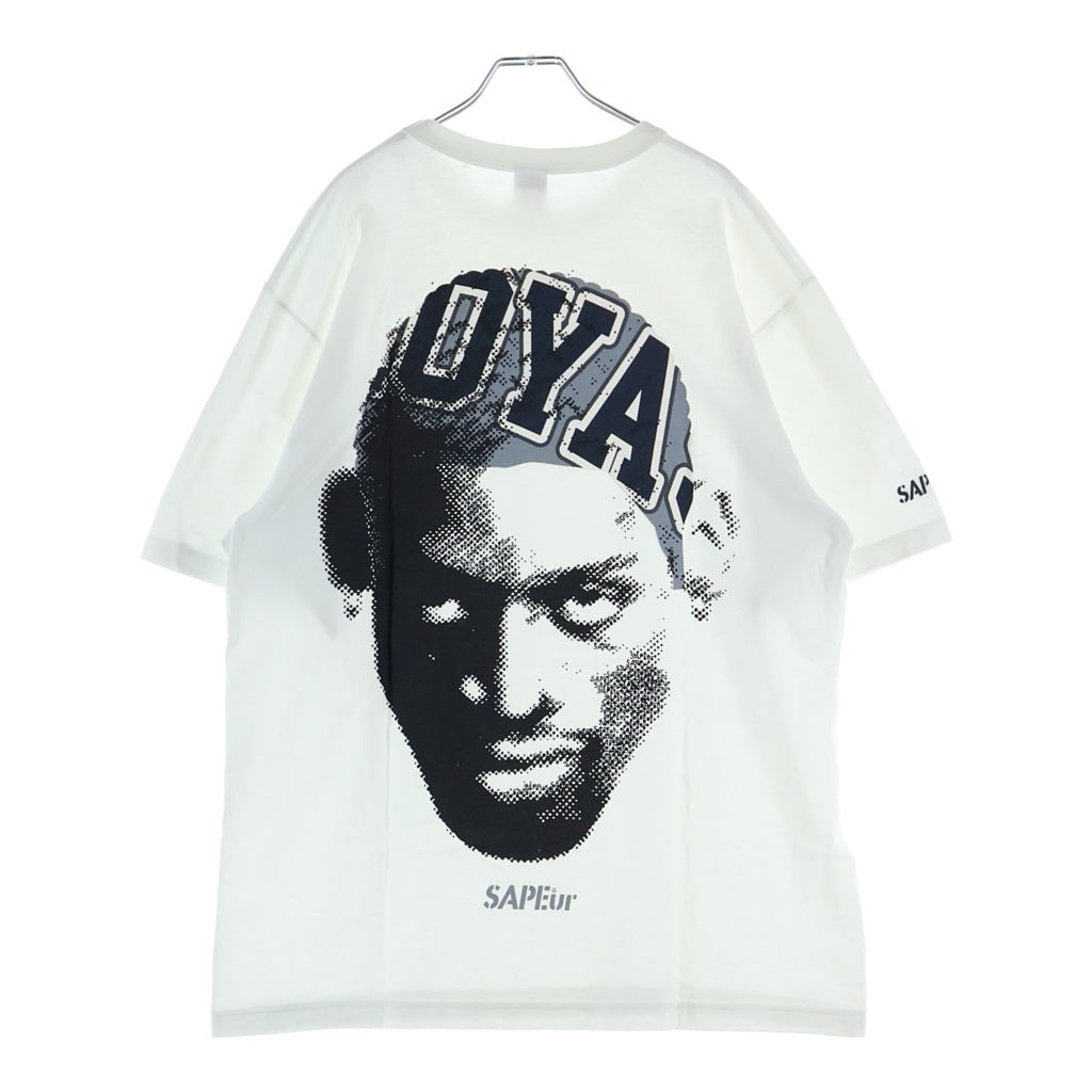 SAPEur(サプール) ジョージタウンヘッド プリント クルーネック半袖Tシャツカットソー ホワイト