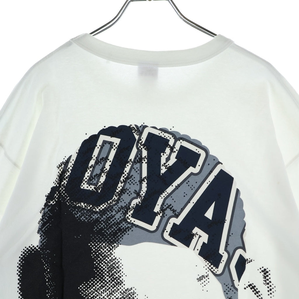 SAPEur(サプール) ジョージタウンヘッド プリント クルーネック半袖Tシャツカットソー ホワイト