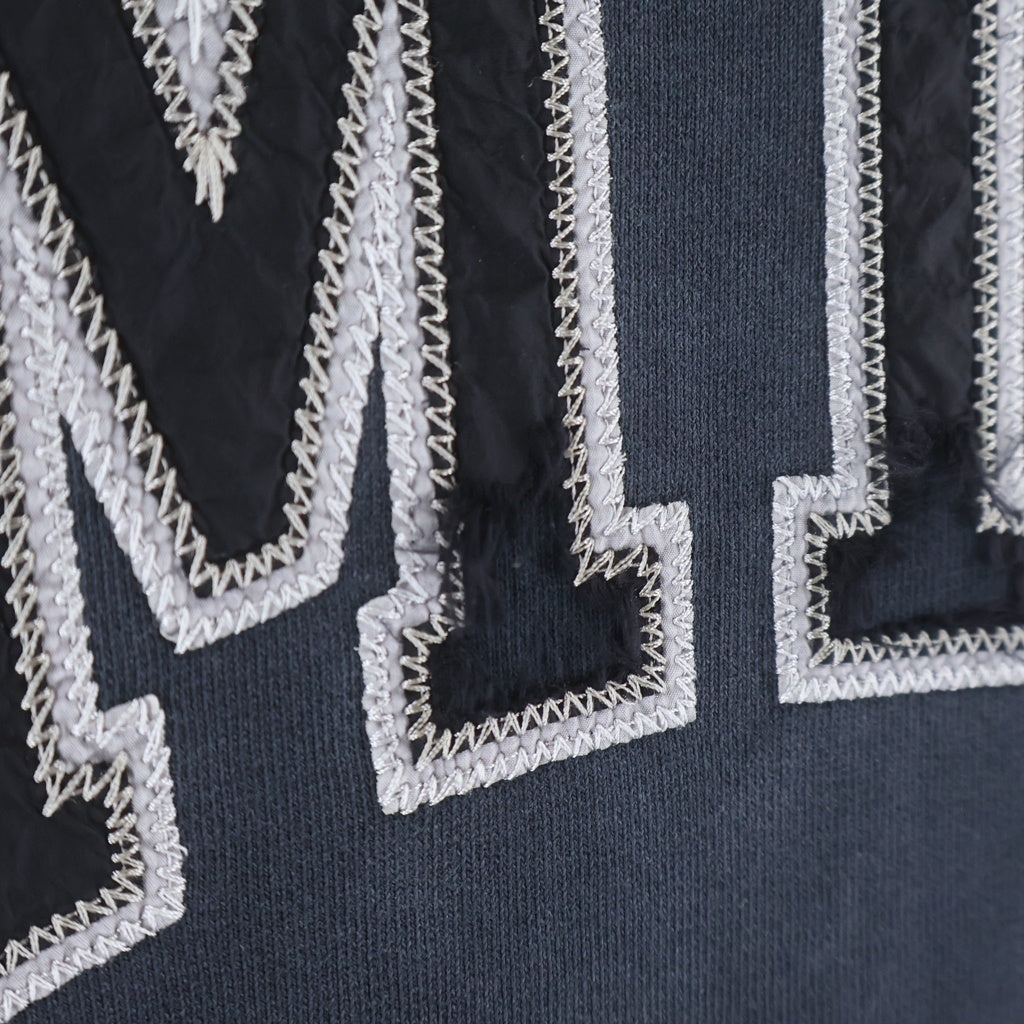 AMIRI(アミリ) Vintage Oversized Tee ナイロンロゴパッチ ヴィンテージ加工 クルーネック半袖Tシャツカットソー ネイビー AMJYTE1052