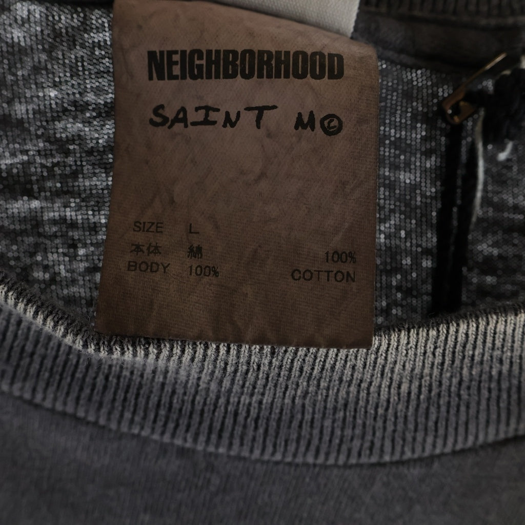 SAINT MICHAEL(セントマイケル) 25SS ×NEIGHBORHOOD ネイバーフッド フロントプリント クルーネック半袖Tシャツカットソー グレー SM-HR8-0000-C69