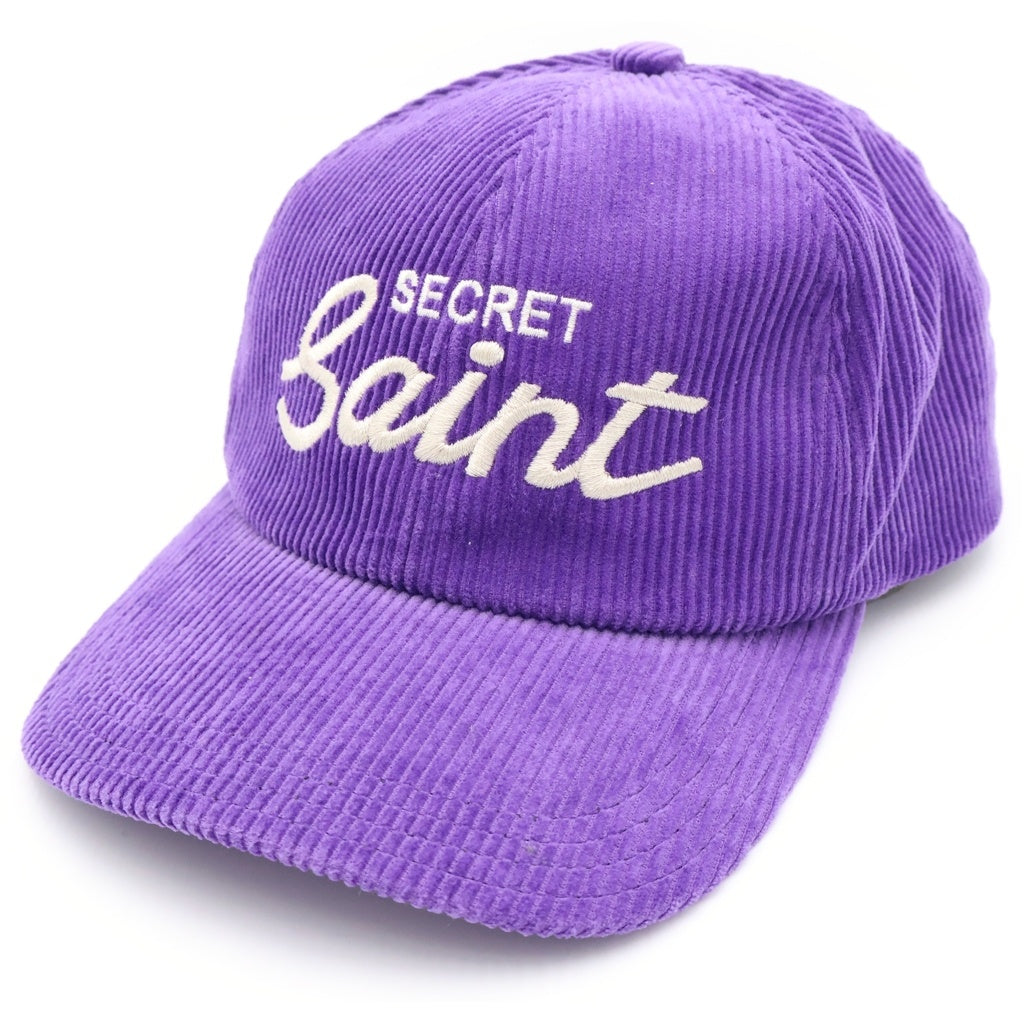 SAINT MICHAEL(セントマイケル) SECRET CAP ロゴ刺繍デザイン コーデュロイキャップ パープル SM-YS1-000-080