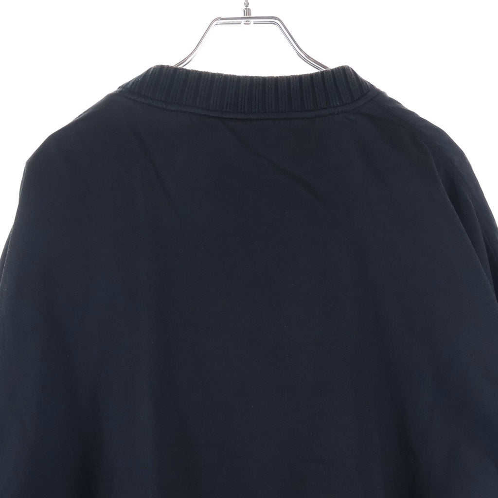 WTAPS(ダブルタップス) 18AW Embroidery Pullover Satin Jacket エンブロイダリー クルーネックプルオーバーサテンジャケット ブラック 182TQDT-JKM06