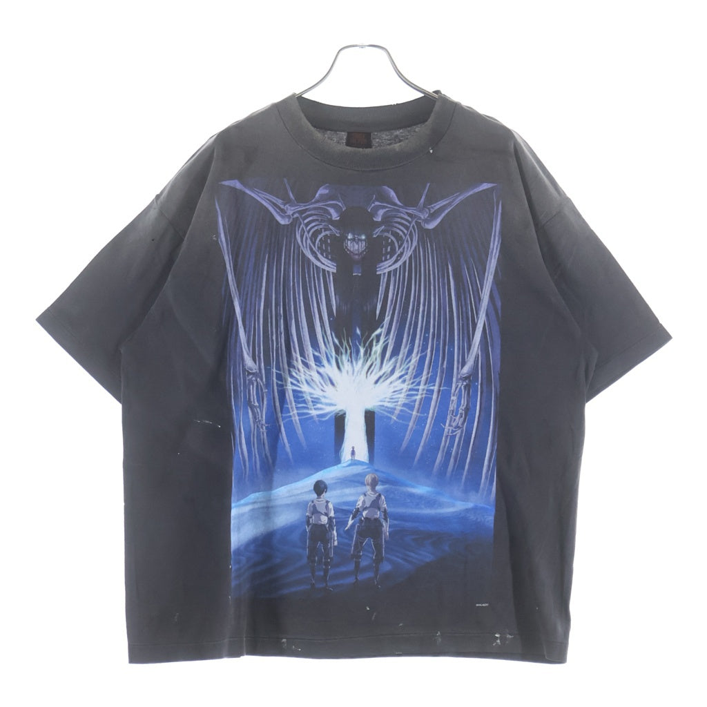 SAINT MICHAEL(セントマイケル) 26SS ×進撃の巨人 ATTACK ON TITAN 両面プリント クルーネック半袖Tシャツカットソー グレー SM-MK8-0000-C77