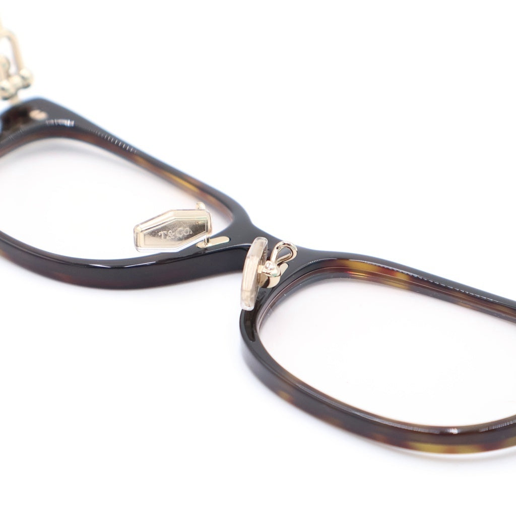 TIFFANY & Co.(ティファニー) HardWea ハードウェア ハバナ柄 ウェリントンフレーム アイウェア 眼鏡 ブラウン/ゴールド TF2262-F レディース