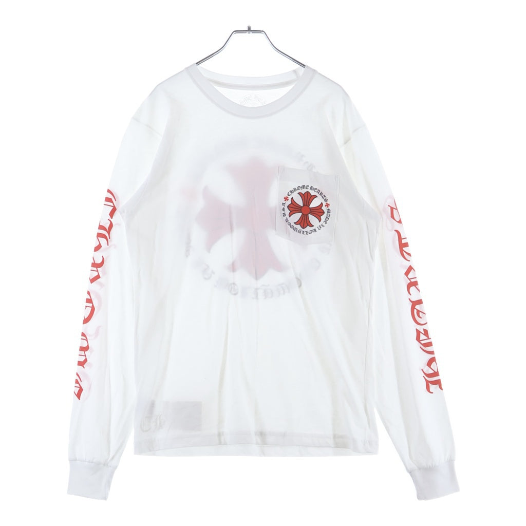 CHROME HEARTS(クロムハーツ) Made in Hollywood CHplus L/S Tee メイドインハリウッド 両面CHプラスプリント クルーネック長袖Tシャツカットソー ホワイト