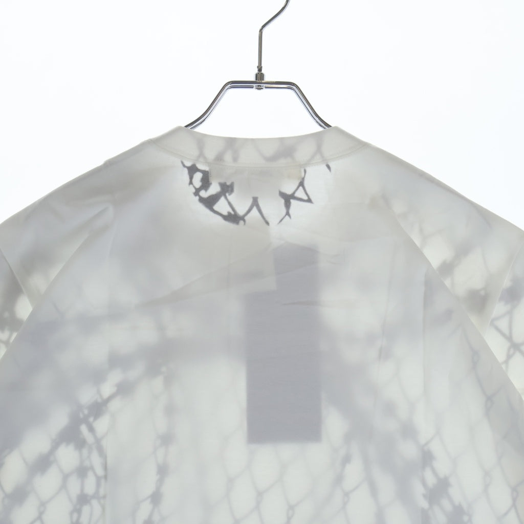 JUNYA WATANABE COMME des GARCONS(ジュンヤワタナベ コムデギャルソン) 17SS 有刺鉄線プリント クルーネック半袖Tシャツカットソー ブラック/ホワイト JC-T005-051-1-3