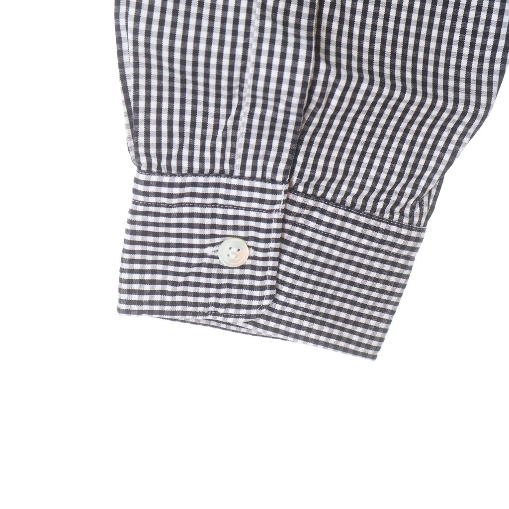 COMME des GARCONS HOMME(コムデギャルソンオム) 08SS センターライン ギンガムチェック柄 ボタンダウン長袖シャツ ブラック/ホワイト HA-B048