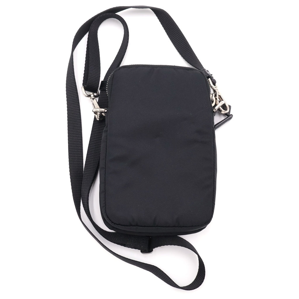 PRADA(プラダ) Re-Nylon トライアングルロゴプレート フォンケース ショルダーポーチ ブラック 2TZT024DMI F0002 レディース