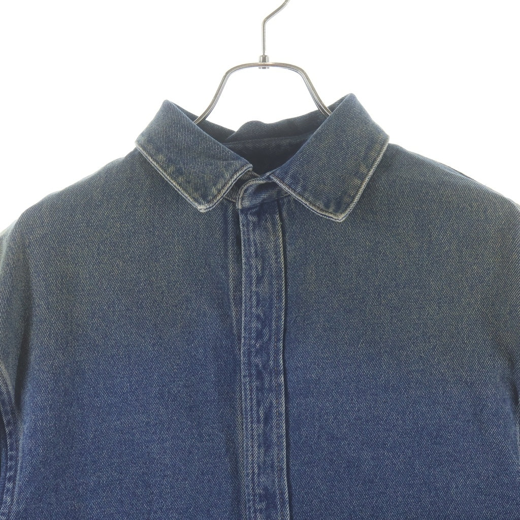 BALENCIAGA(バレンシアガ) ヴィンテージ加工 オーバーサイズ長袖デニムシャツ インディゴ 583232 TDW15