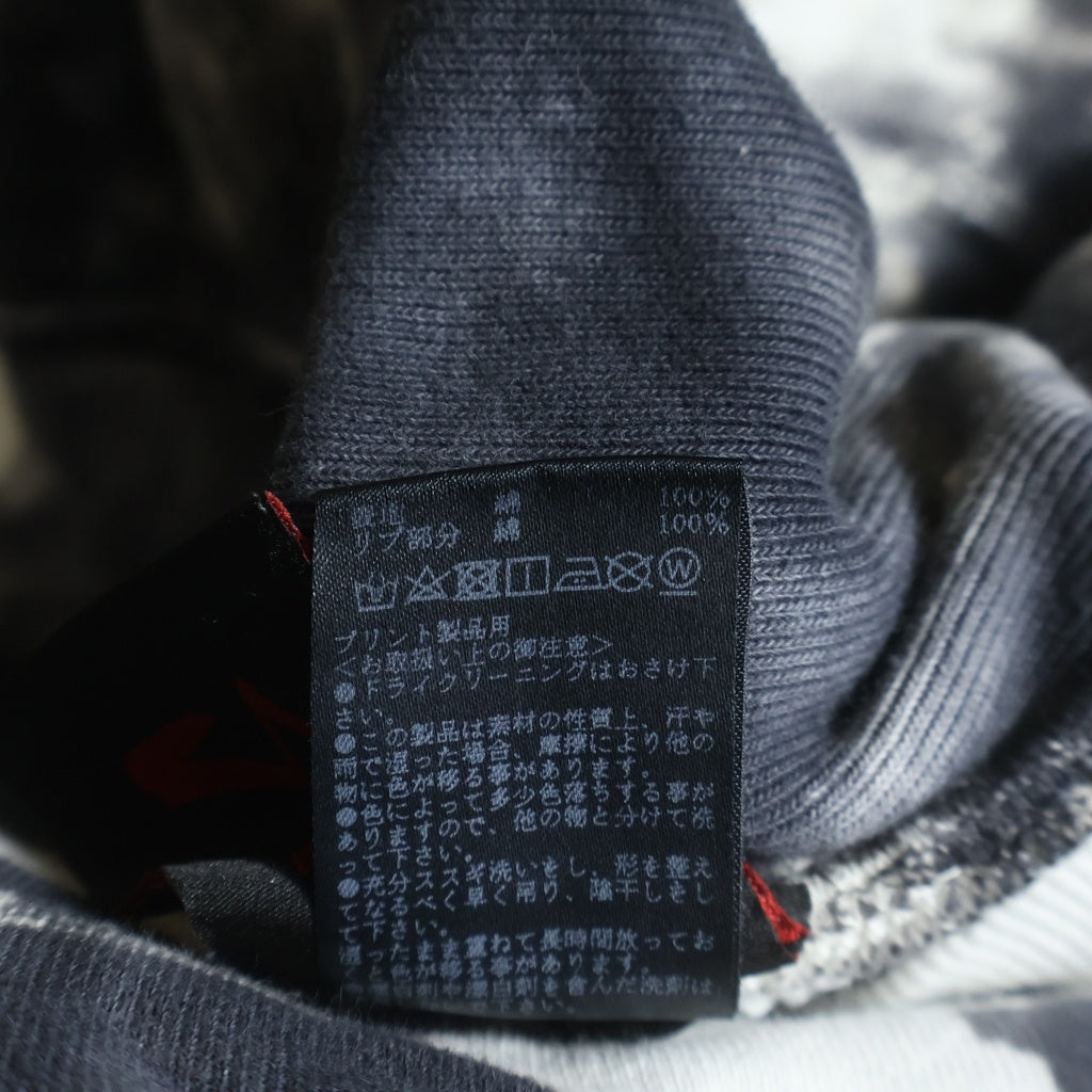 cvtvlist(カタリスト) ロゴ刺繍 ブリーチ加工 プルオーバーパーカー ブラック/ホワイト 2101120307