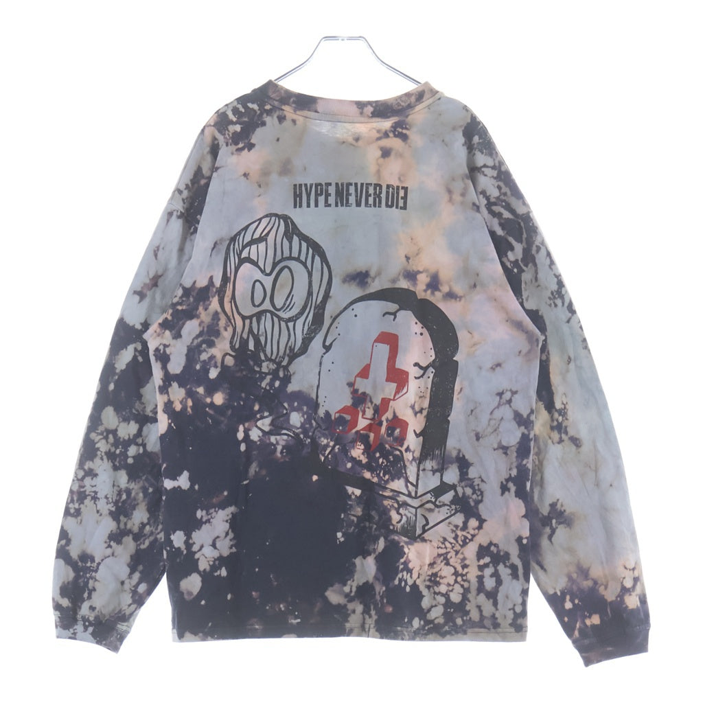 cvtvlist(カタリスト) H.N.D Long Sleeve Tee 両面プリント ブリーチ加工 クルーネック長袖Tシャツカットソー マルチカラー 2201080302