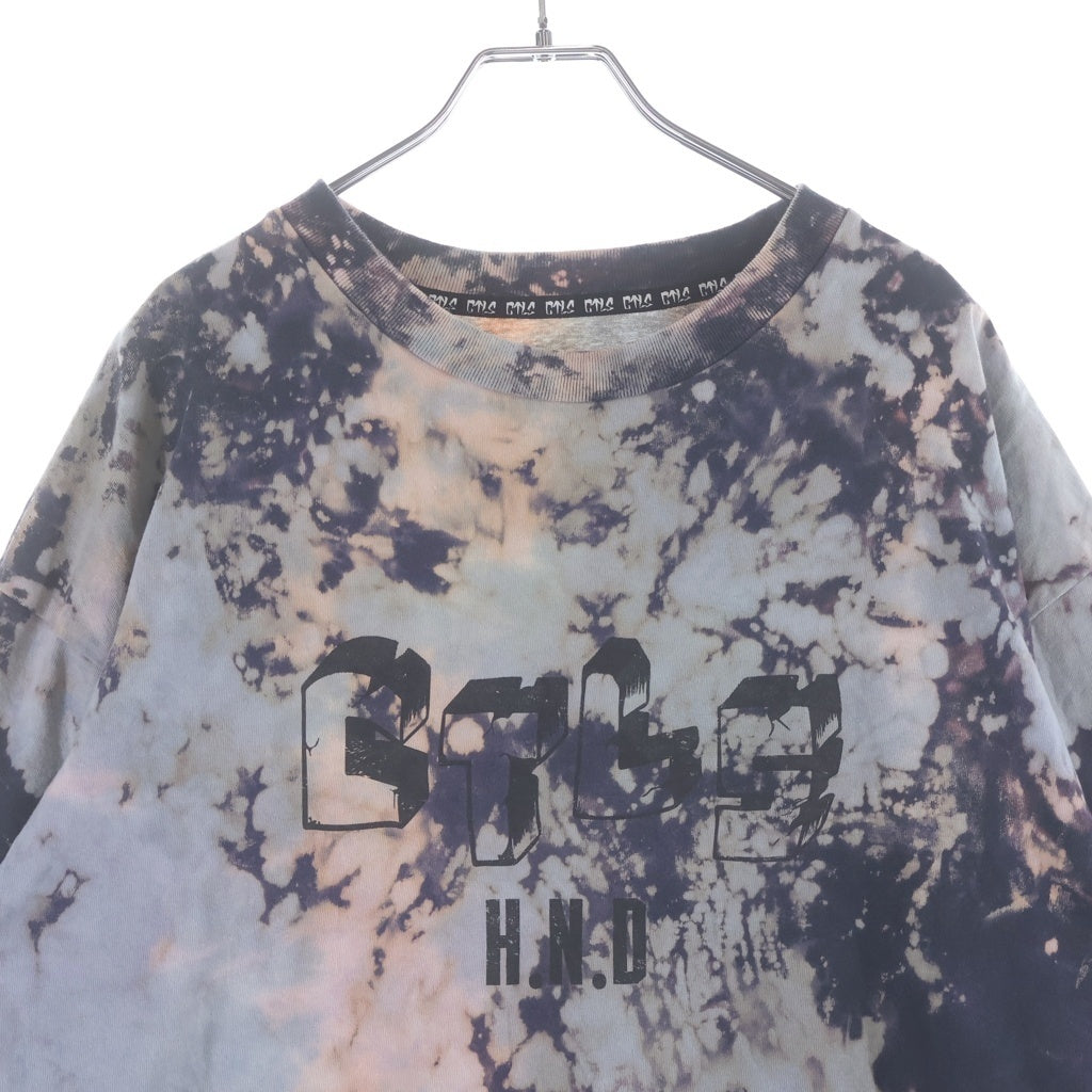 cvtvlist(カタリスト) H.N.D Long Sleeve Tee 両面プリント ブリーチ加工 クルーネック長袖Tシャツカットソー マルチカラー 2201080302