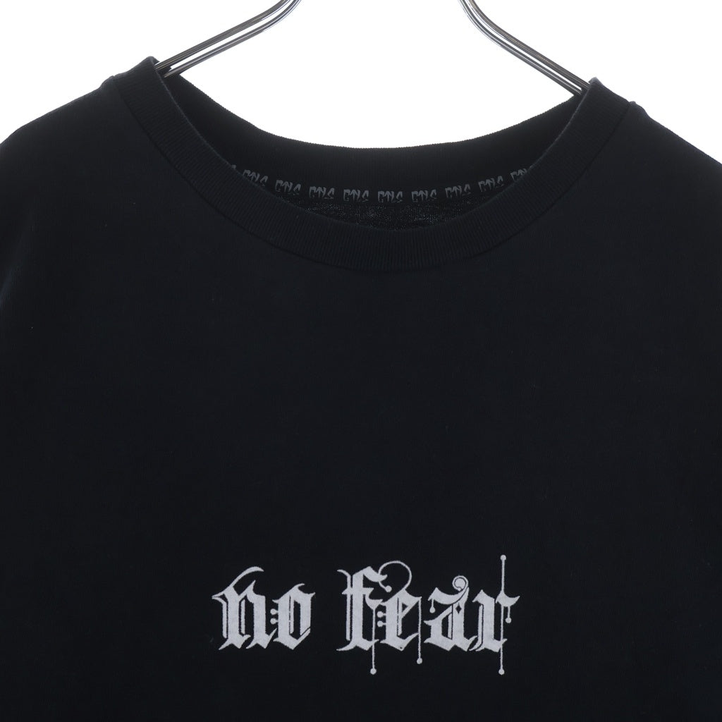 cvtvlist(カタリスト) No Fear 両面フロッキープリント クルーネック長袖Tシャツカットソー ブラック