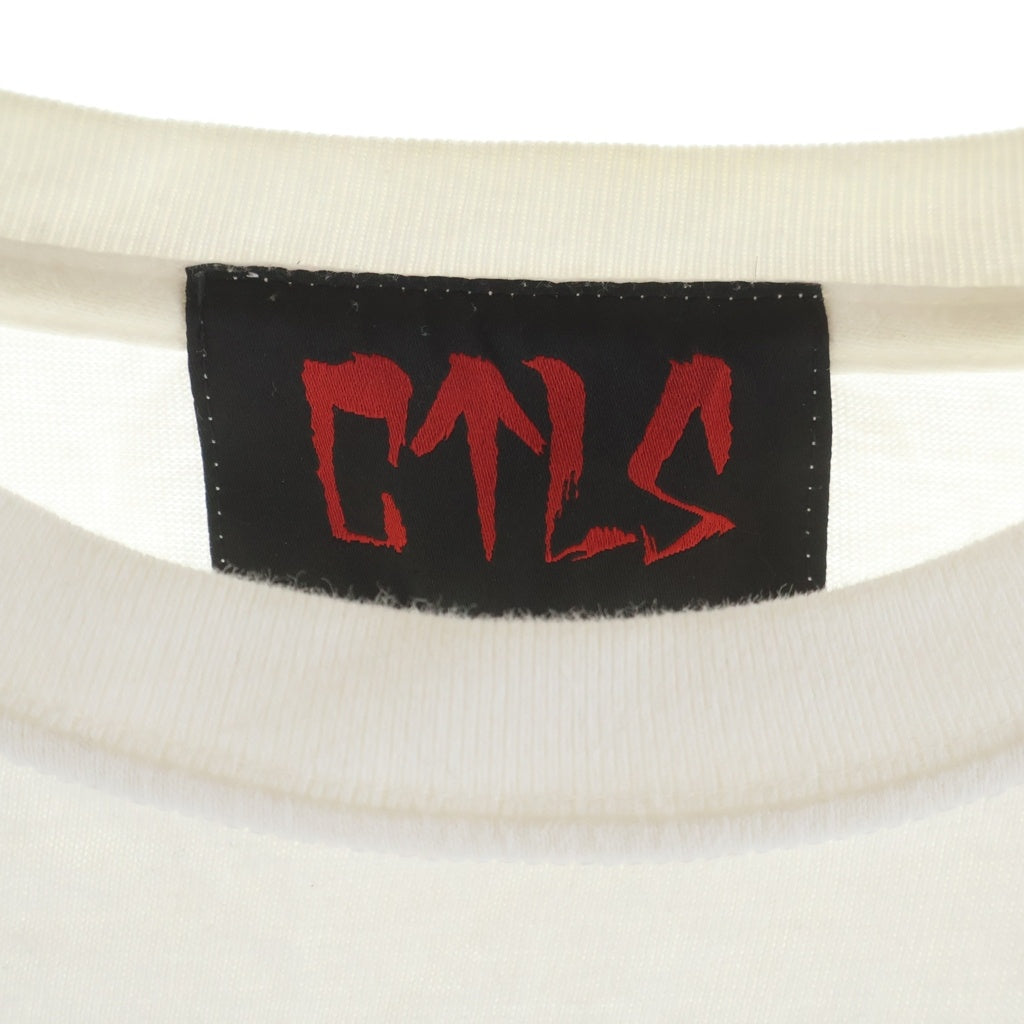 cvtvlist(カタリスト) ×Ed Hardy ×エドハーディー 両面プリントクルーネック長袖Tシャツカットソー ホワイト 210111EH06