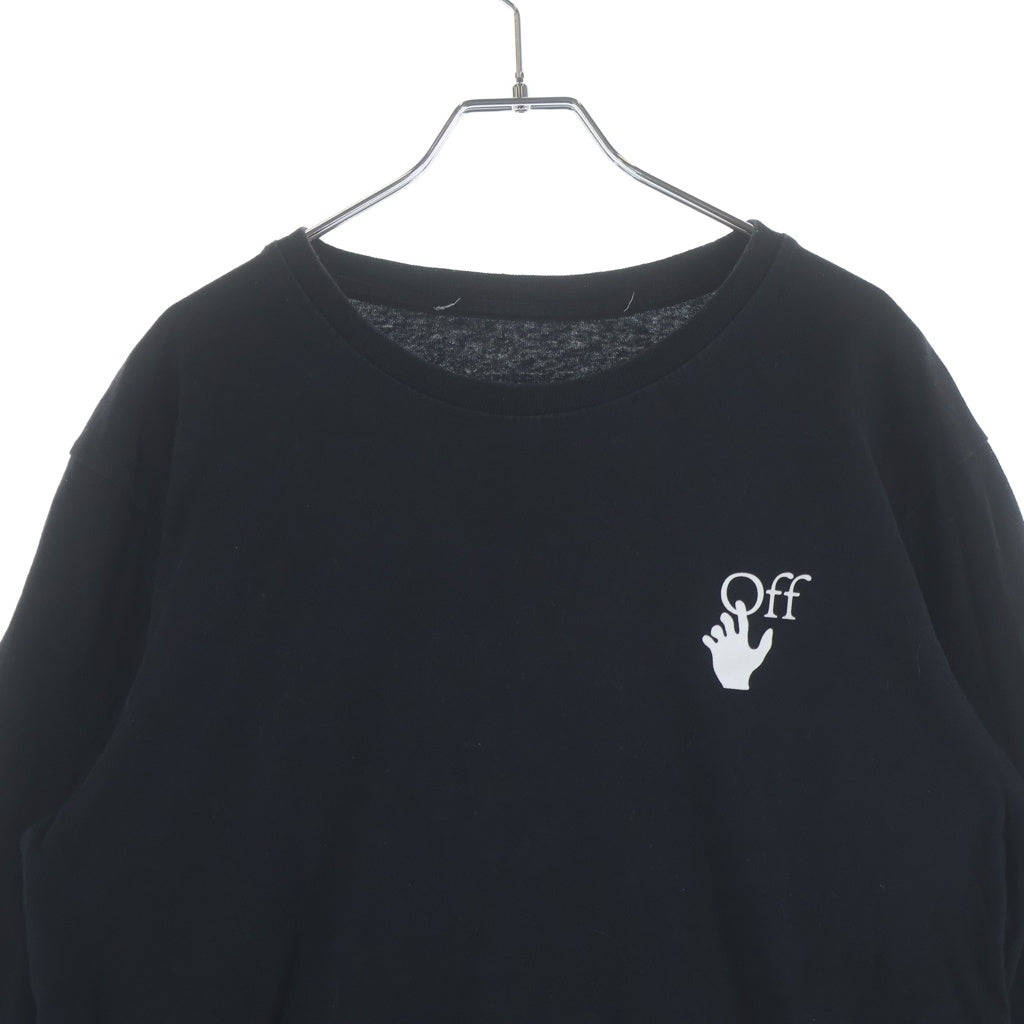 OFF-WHITE(オフホワイト) 21AW DEGRADE ARROW LONG SLEEVE TEE クロスアローロゴプリント クルーネック長袖Tシャツカットソー ブラック OMAB001F21JER001