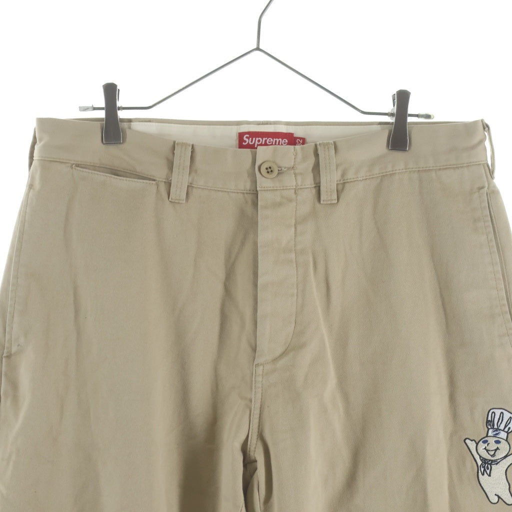 SUPREME(シュプリーム) 22AW ×Pillsbury Doughboy Chino Pants ×ピルズベリー ドゥボーイ刺繍 コットンチノパンツ ベージュ
