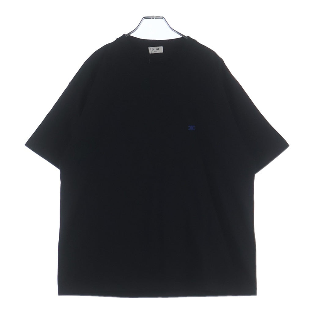 CELINE(セリーヌ) 胸ロゴ刺繍 ルーズコットン クルーネック半袖Tシャツ 
