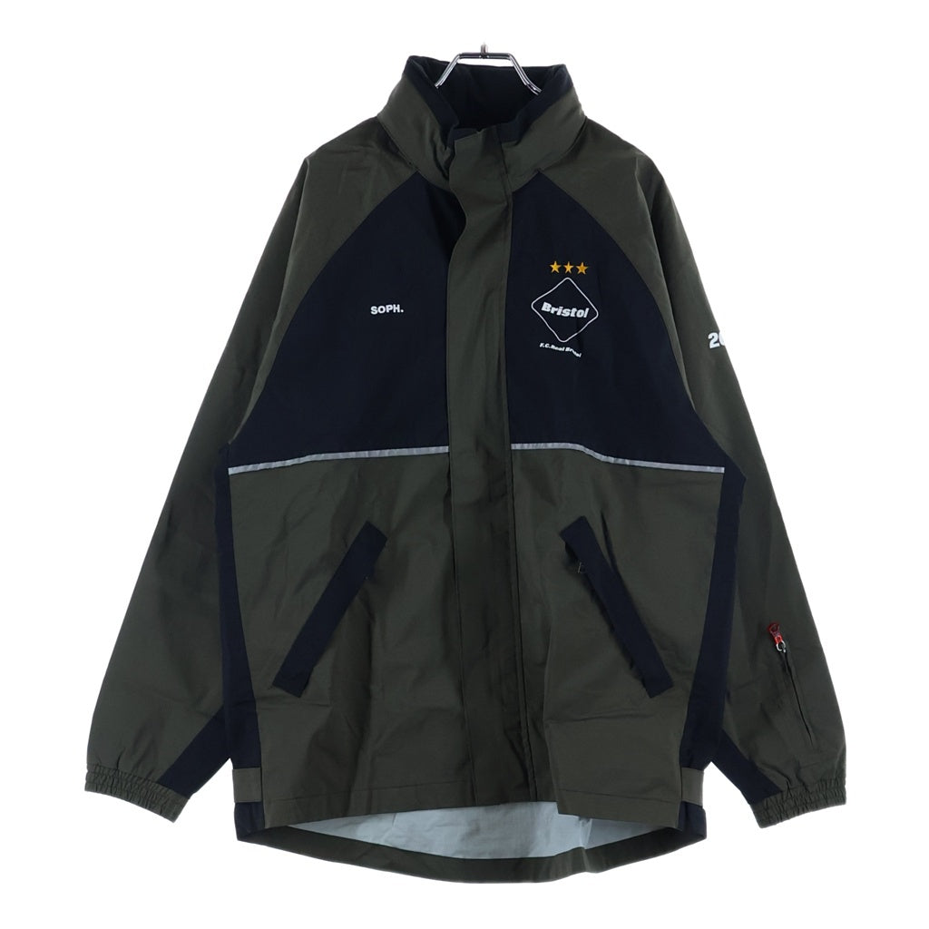 F.C.R.B./F.C.Real Bristol/FCRB(エフシーアールビー/エフシーレアルブリストル) SOPH フロントロゴプリント ジップアップ ナイロンシェルジャケット ブラウン/ブラック FCRB-0002