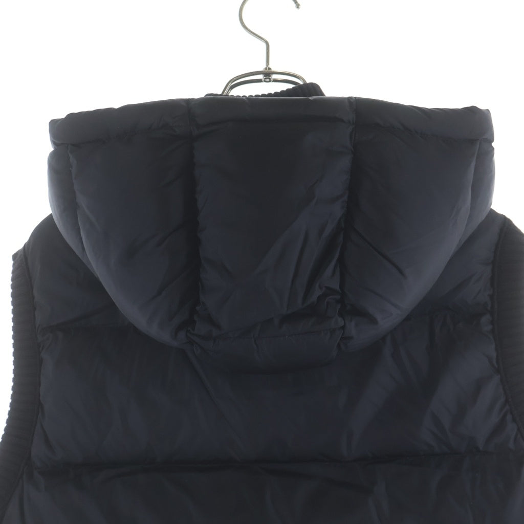 MONCLER(モンクレール) MAGLIONE TRICOT GILET フロントロゴワッペン ニットナイロン ジップアップ ダウンベスト ブラック B20919413400 94111