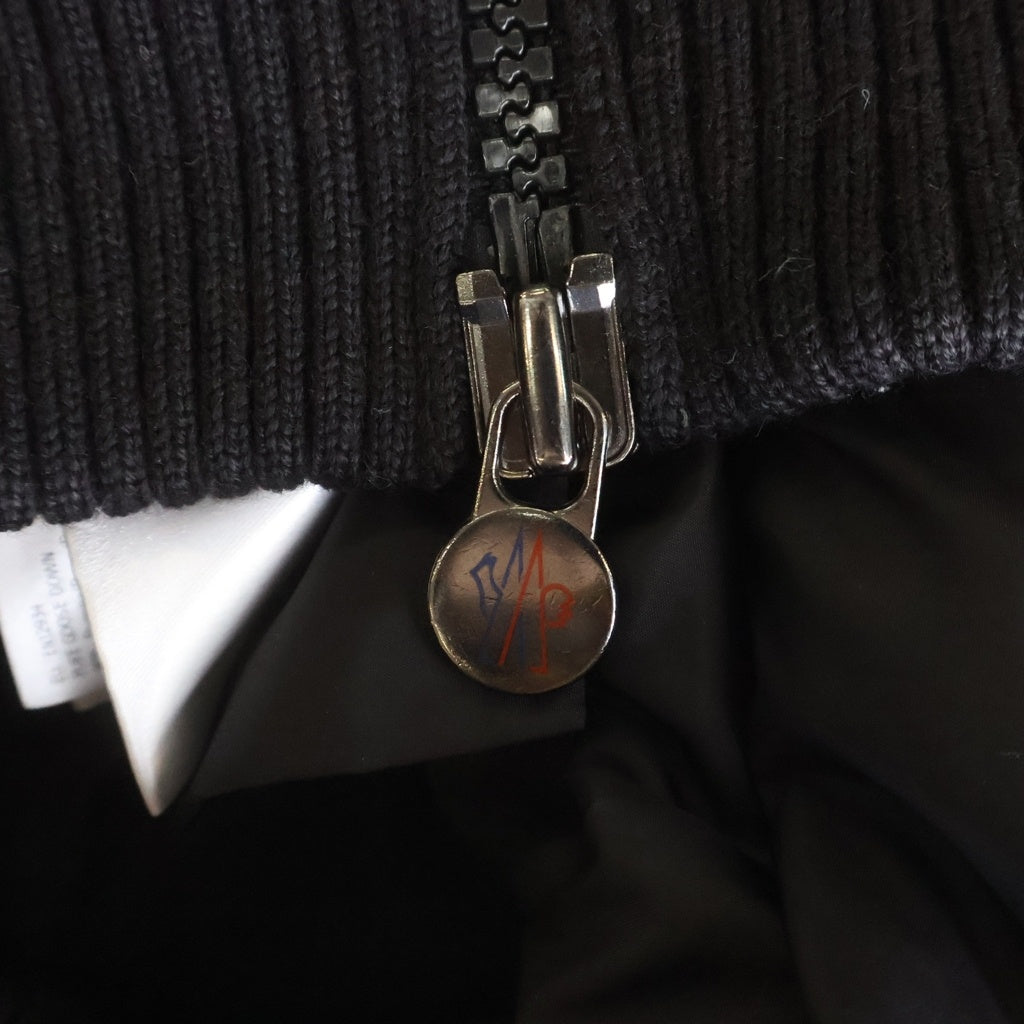 MONCLER(モンクレール) MAGLIONE TRICOT GILET フロントロゴワッペン ニットナイロン ジップアップ ダウンベスト ブラック B20919413400 94111
