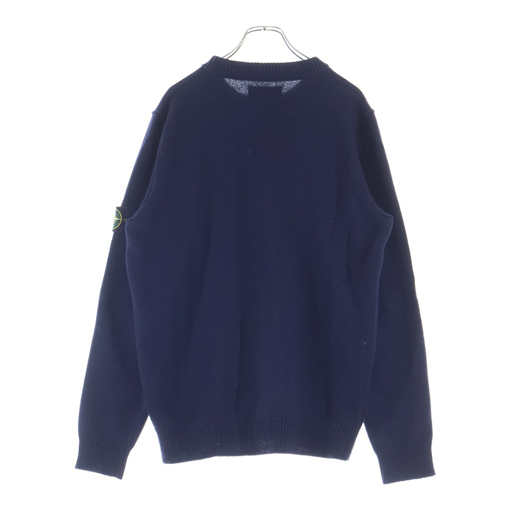 STONE ISLAND(ストーンアイランド) CREW NECK アームパッチ クルーネック長袖ニットトレーナー ネイビー 8115508A3