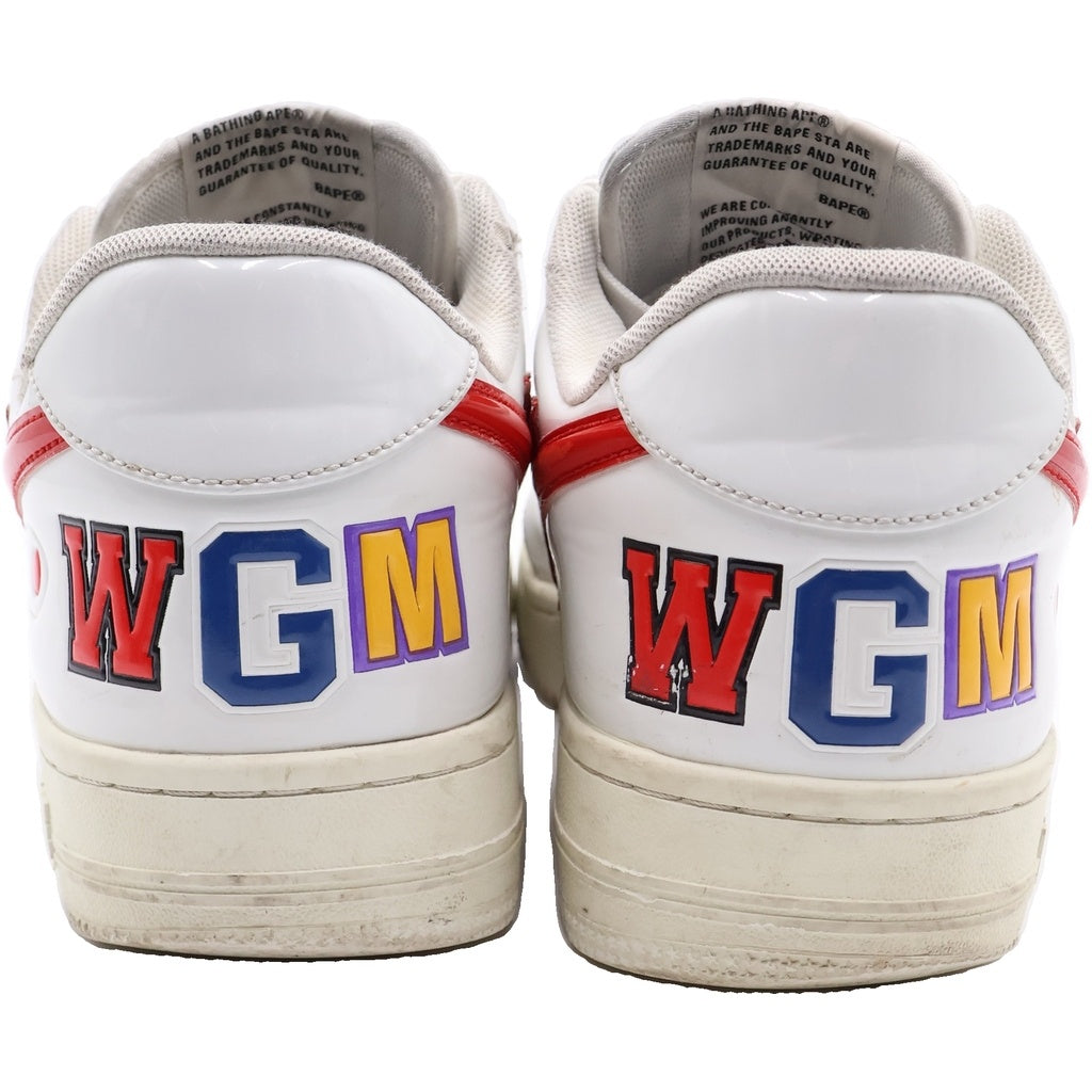 A BATHING APE(アベイシングエイプ) Bapesta Low M2 Shark Face ベイプスタ シャークフェイス ローカットスニーカー ホワイト/レッド 1H30191012