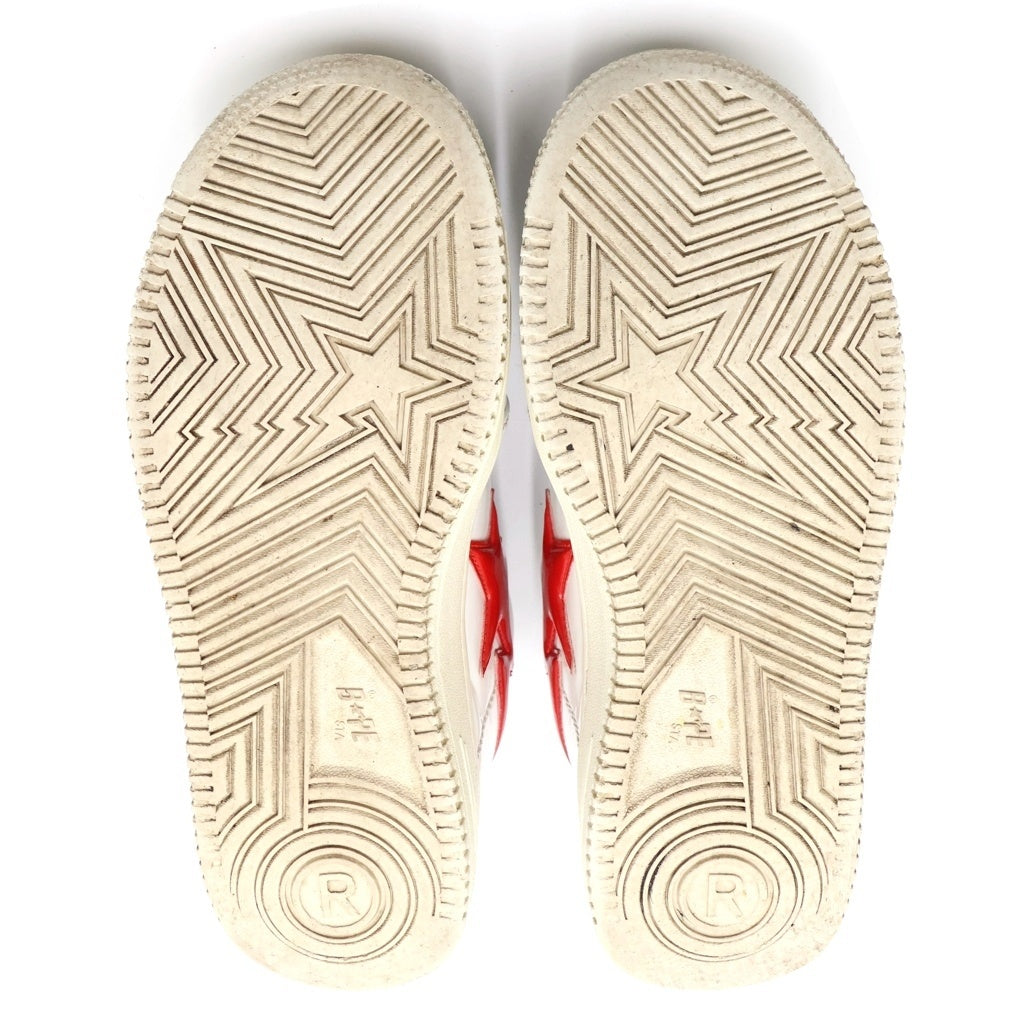 A BATHING APE(アベイシングエイプ) Bapesta Low M2 Shark Face ベイプスタ シャークフェイス ローカットスニーカー ホワイト/レッド 1H30191012