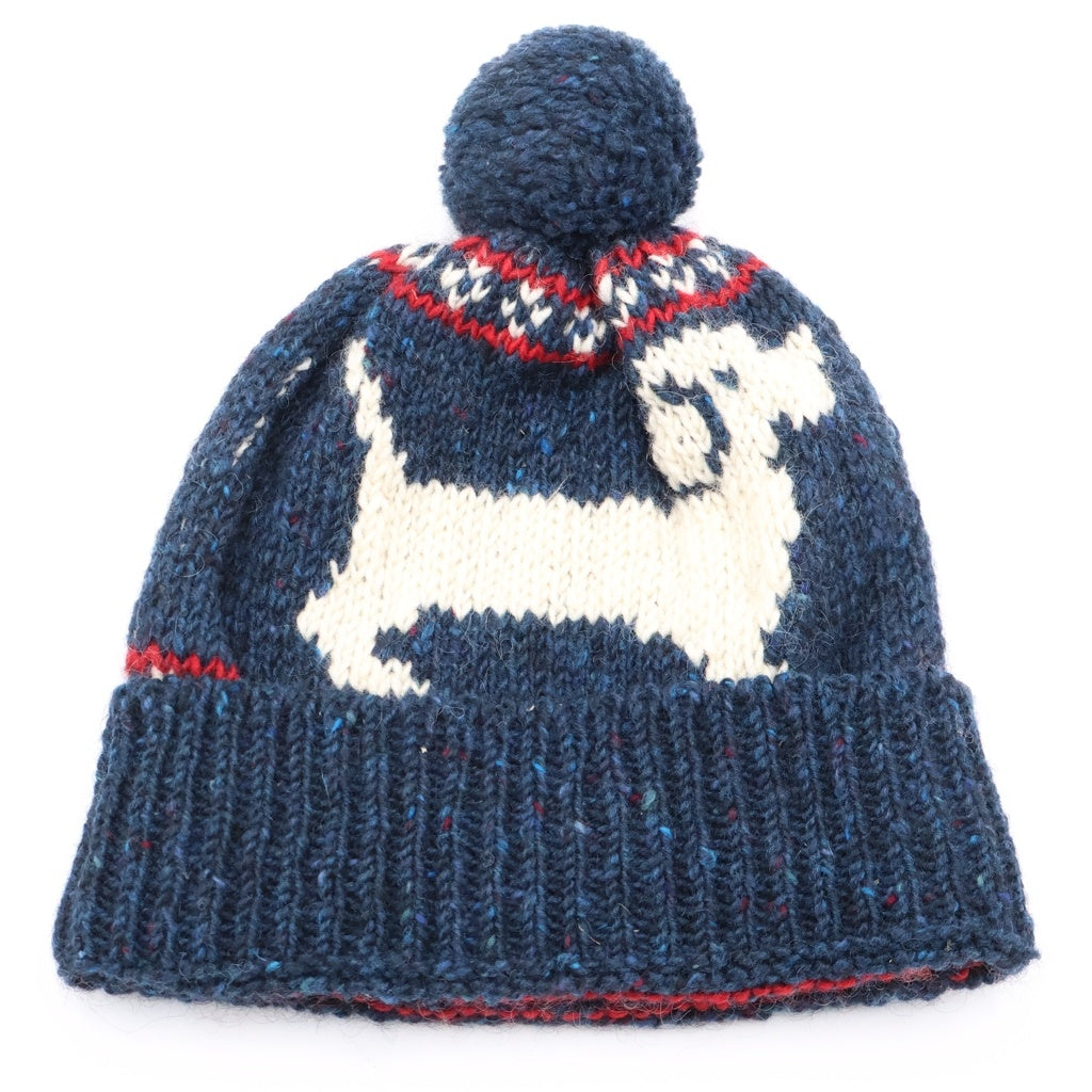 THOM BROWNE(トムブラウン) Mohair Tweed モヘア ツイード ニット帽 ネイビー