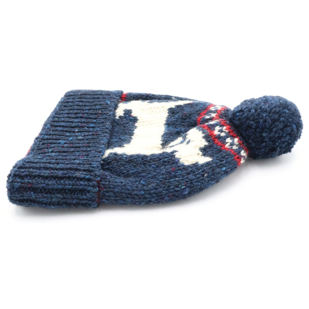 THOM BROWNE(トムブラウン) Mohair Tweed モヘア ツイード ニット帽 ネイビー