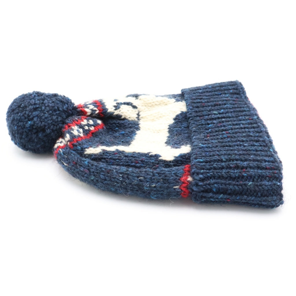 THOM BROWNE(トムブラウン) Mohair Tweed モヘア ツイード ニット帽 ネイビー