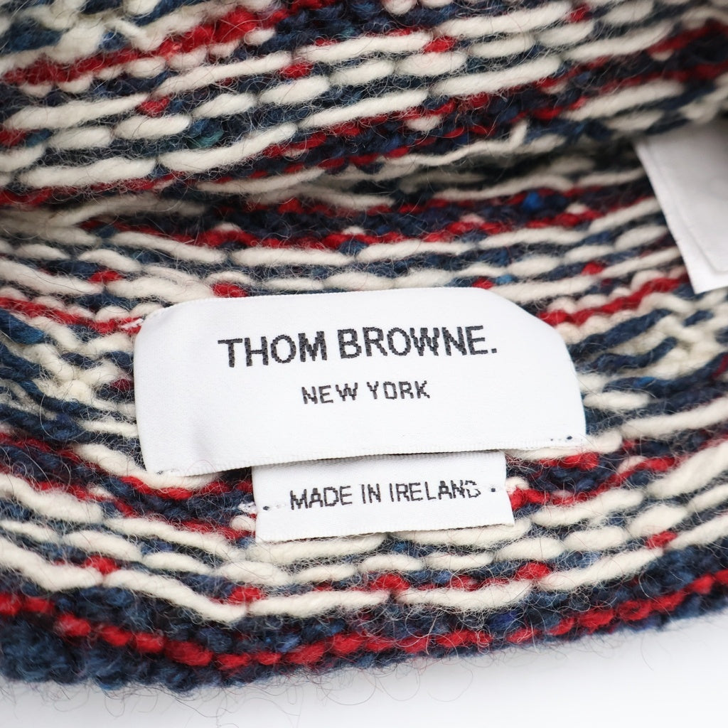 THOM BROWNE(トムブラウン) Mohair Tweed モヘア ツイード ニット帽 ネイビー