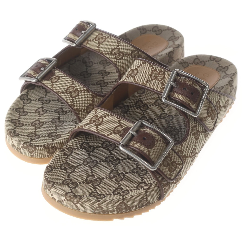 GUCCI(グッチ) GGロゴ キャンバス スライドサンダル ベージュ 658020