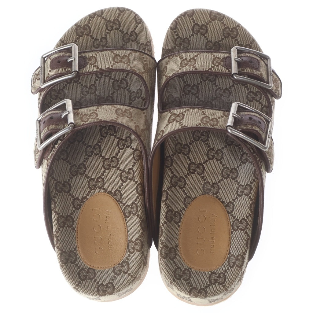 GUCCI(グッチ) GGロゴ キャンバス スライドサンダル ベージュ 658020