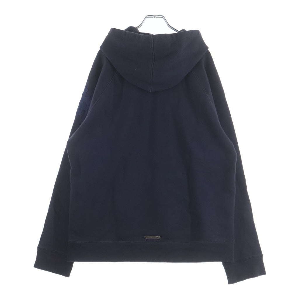 CHROME HEARTS(クロムハーツ) Y NOT HD PLVR GYN U PAPER JAM ラベル装飾 アームクロスパッチ プルオーバーパーカー ネイビー