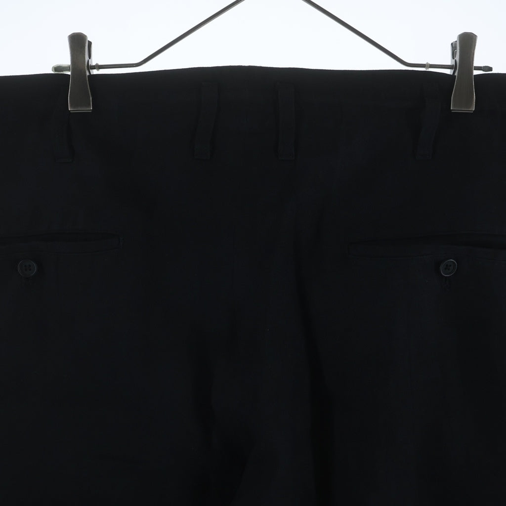 Yohji Yamamoto POUR HOMME(ヨウジヤマモト プールオム) リネンワイドシルエットパンツ ブラック HS-P77-359