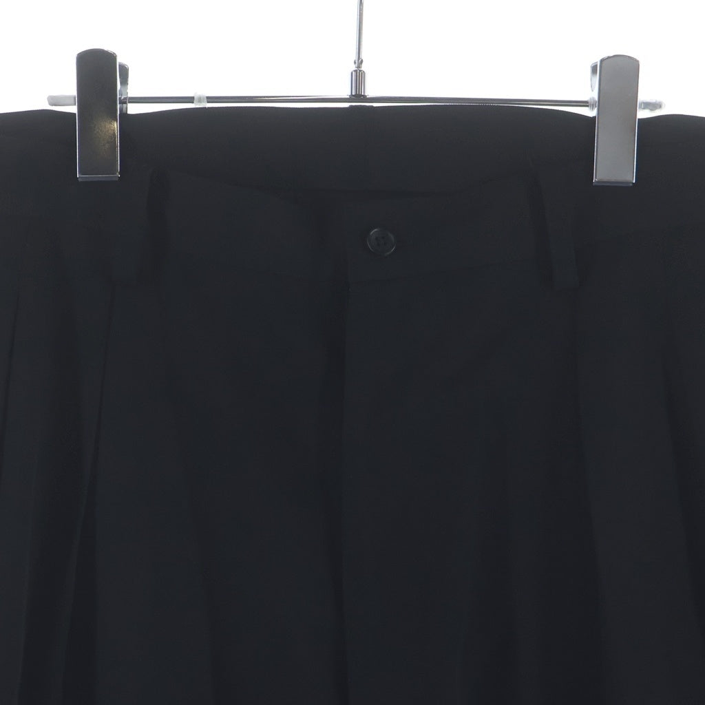 Yohji Yamamoto POUR HOMME(ヨウジヤマモト プールオム) 24SS ウールギャバ サイドポケットスラックスパンツ ブラック HS-P48-100